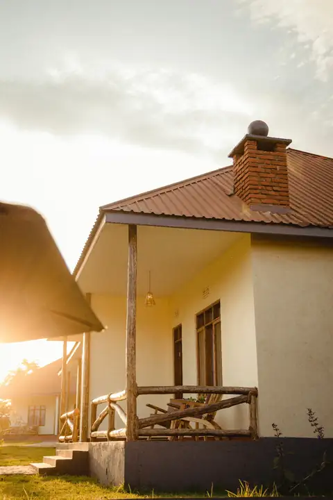 Villa porch in the evening light